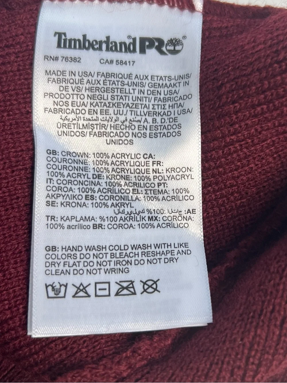 Timberland hat form